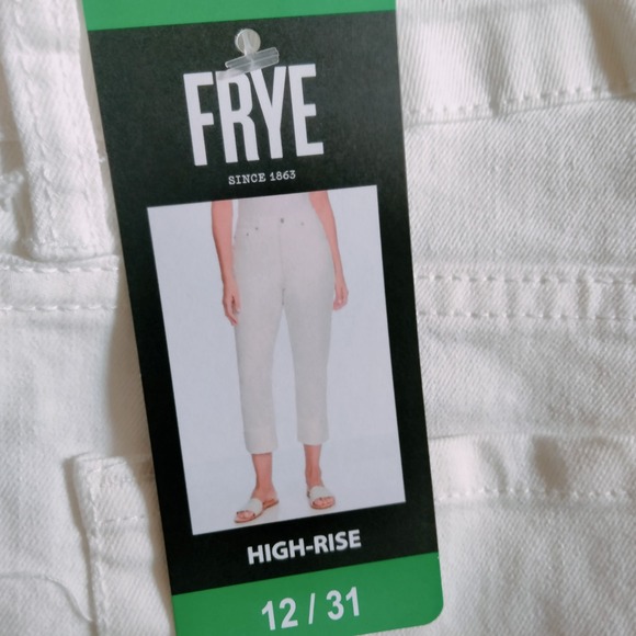 Frye High-Rise‎ Crop Jeans Cream Denim Womens Size 12/31 - Picture 6 of 7